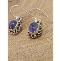 Echt zilveren oorbellen met Kyaniet